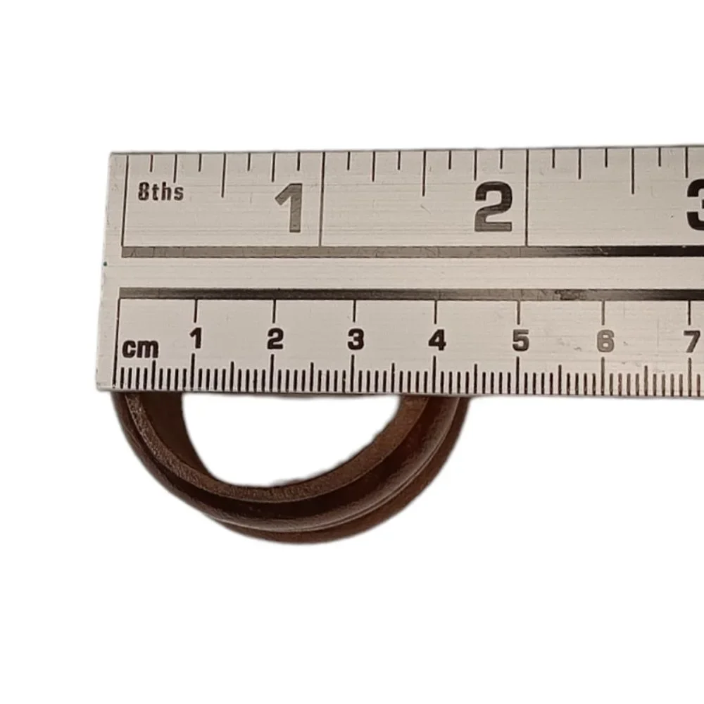 Wood Napkin Rings Brown Set Of Seven Carved Ribbed Boho Style